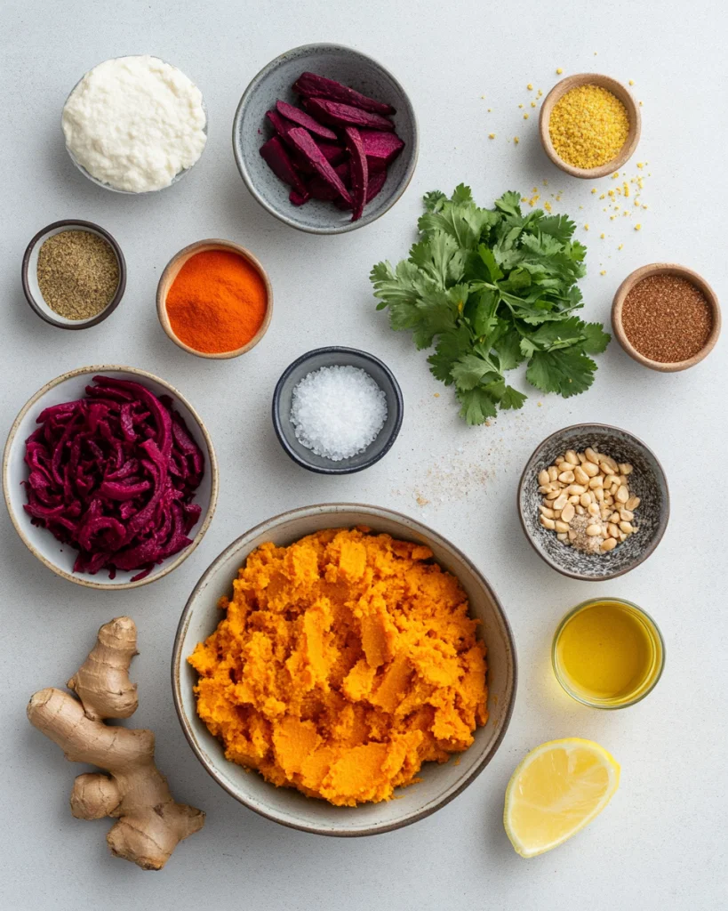 Christmas Sweet Potato And Beetroot Tikki