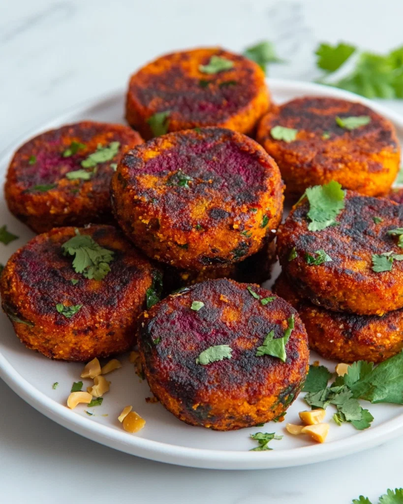 Christmas Sweet Potato And Beetroot Tikki Recipe