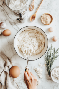 Combining-wet-and-dry-ingredients-for-pumpkin-cookie-dough