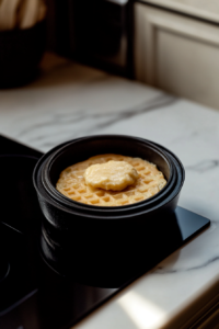 Waffle iron sprayed with nonstick cooking spray to prevent sticking before adding the pumpkin spice waffle batter, ensuring an easy release and perfect texture.