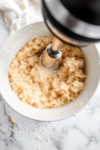 Creaming Butter and Sugar for Apple Streusel Cookies Dough