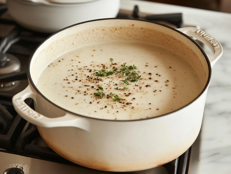 Creamy Chicken Soup is ready o serve