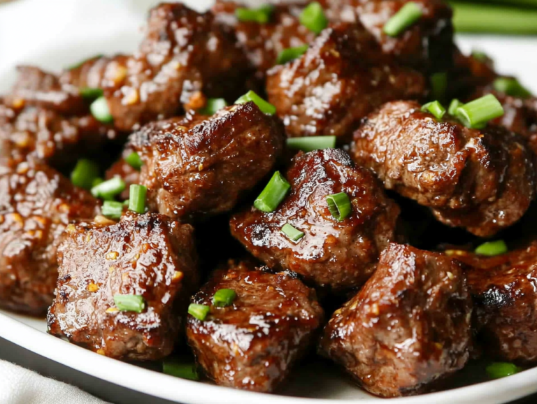 Finished Crispy Steak Bites Served