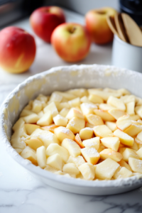 Folding in Chopped Apples for Apple Streusel Cookies