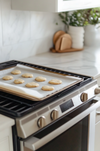 Forming and Dipping Dough Balls in Streusel for Apple Streusel Cookies