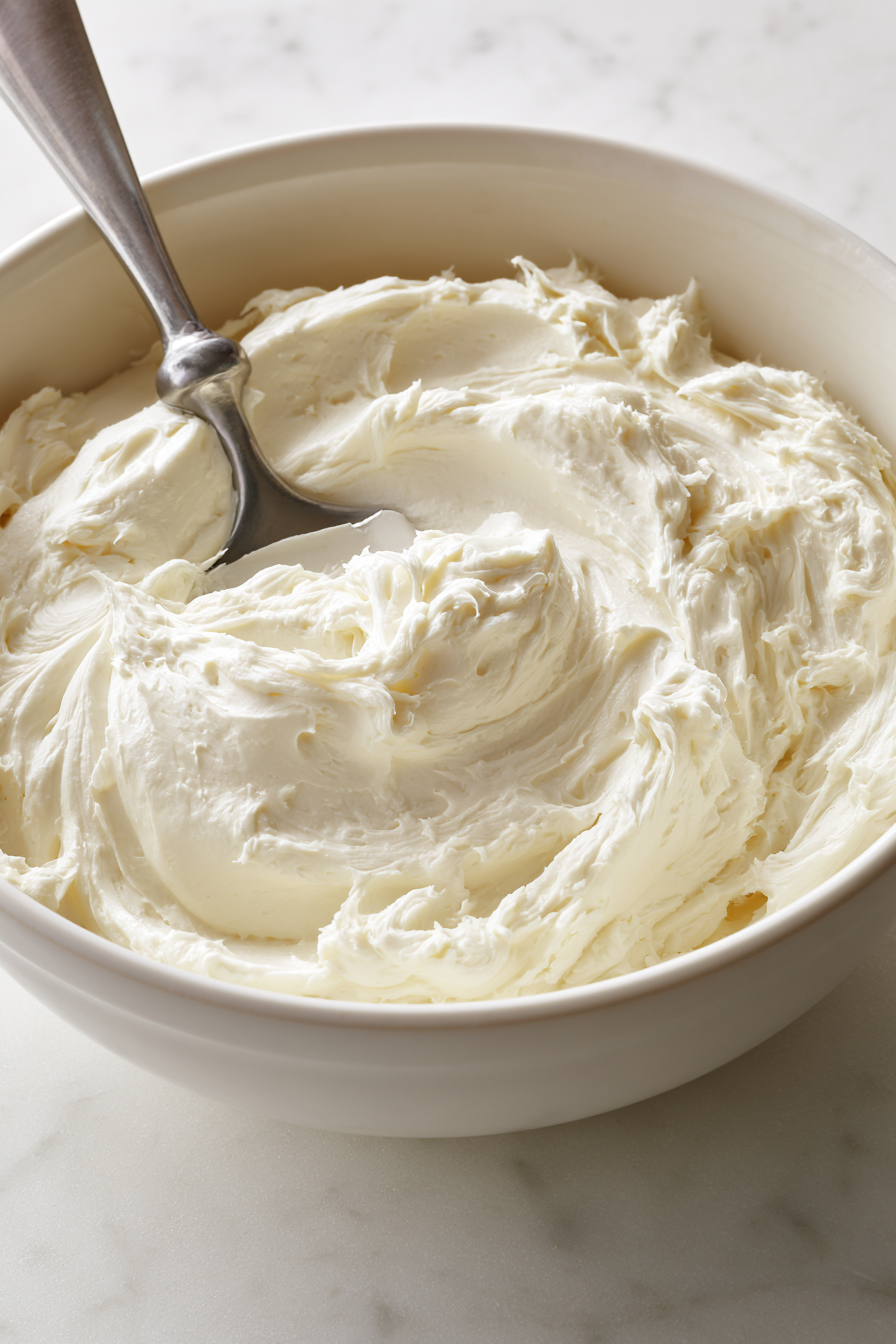 In a bowl, mix cream cheese, powdered sugar, vanilla, and optional cinnamon or fruit preserves until smooth