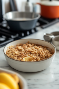 Preparing Streusel Topping for Apple Streusel Cookies