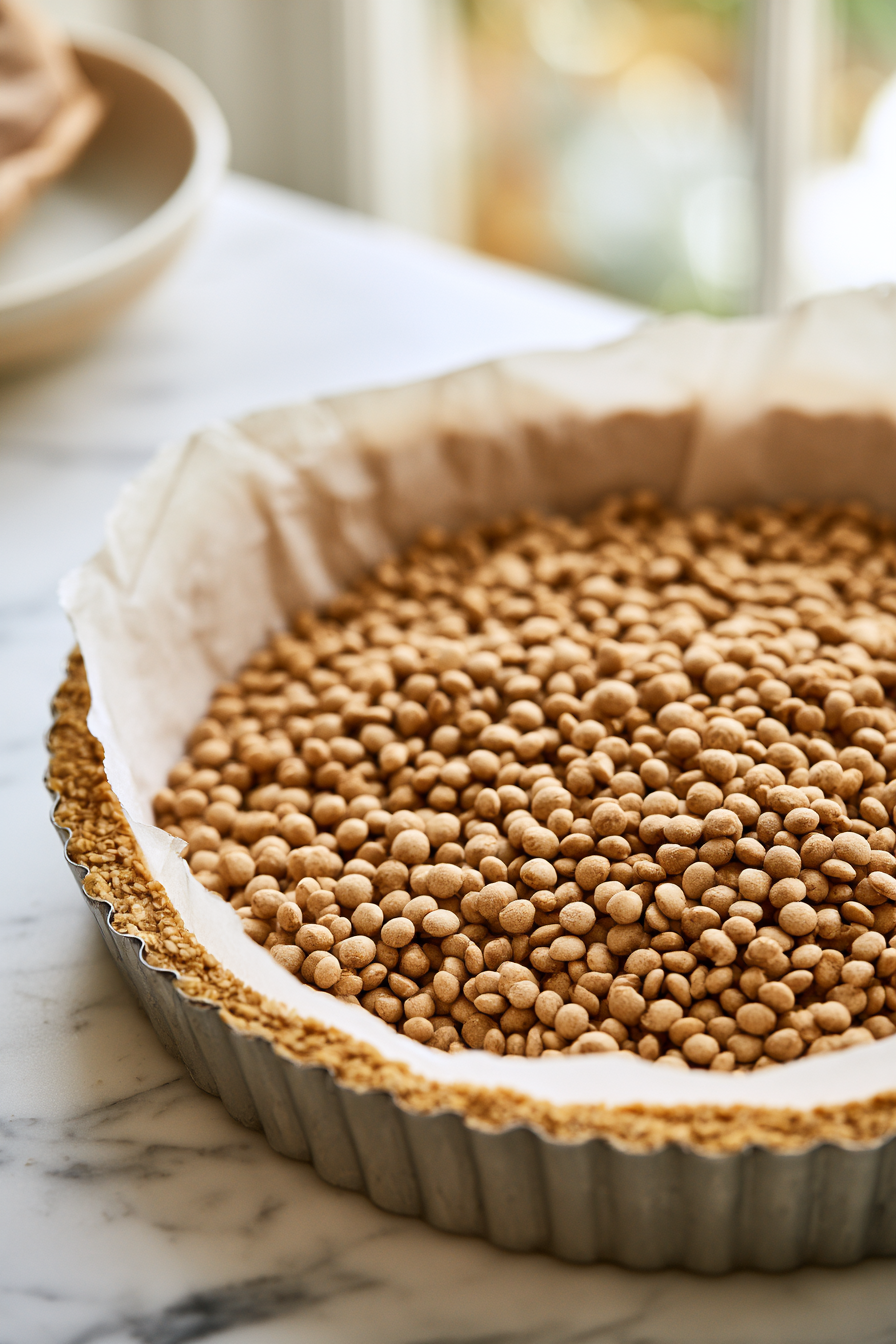Press dough into a 10” tart pan; freeze for 10 minutes