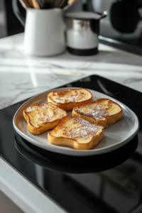 Repeating the process of dipping, cooking, and flipping slices of bread to make more Pumpkin French Toast.