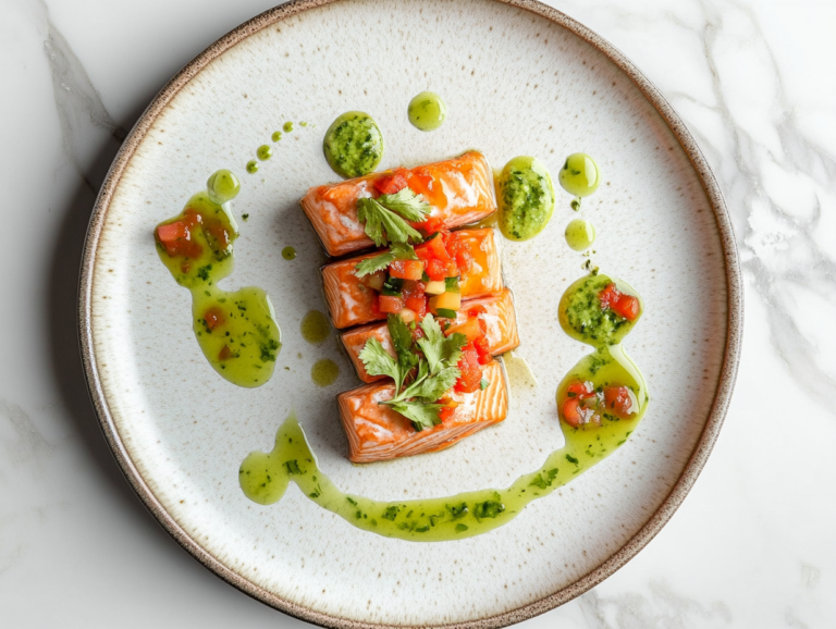 Salmon Crudo is ready to serve