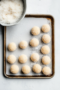 Scooping and Rolling Dough Balls for Ginger Molasses Cookies