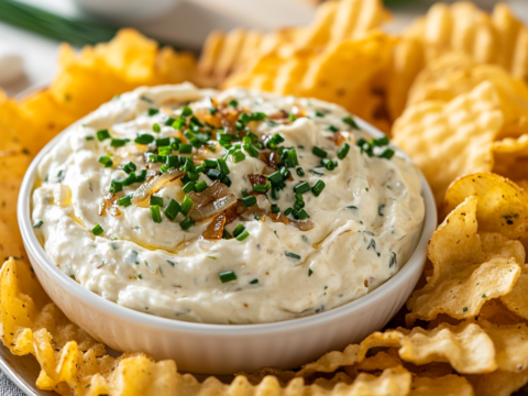 Serve and Garnish Caramelized Onion Dip