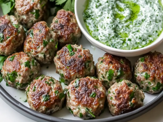 Spicy Lamb Meatballs With Green Goddess Dip Recipe