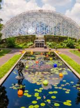 This image shows vibrant flower beds in Missouri Botanical Garden, with well-maintained pathways and seasonal blooms. The colorful, lush setting highlights the garden’s natural beauty and offers a peaceful place for visitors to explore plant collections and themed gardens."