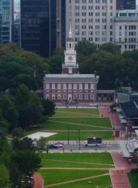 The iconic Liberty Bell in Philadelphia, a symbol of American independence. The bell’s crack and historical significance draw visitors from around the world to reflect on freedom and democracy.