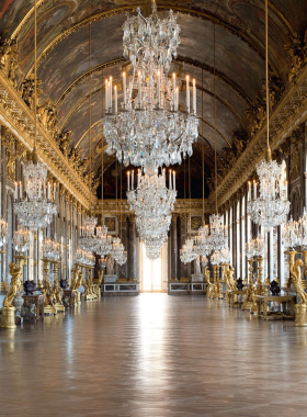  This image shows that Versailles Palace displays French royal opulence with its grand halls, intricate gardens, and fountains reflecting France’s regal history.