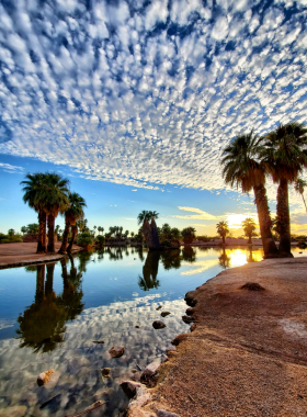 This image shows that Papago Park features unique red sandstone formations, including the iconic Hole-in-the-Rock with sweeping valley views.