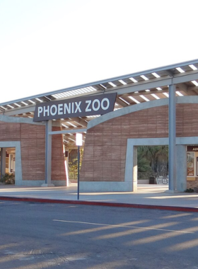 This image shows that the Phoenix Zoo is a family-friendly attraction with diverse wildlife and exhibits set in a lush, desert environment.
