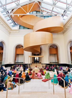 This image shows an exhibit at the Art Gallery of Ontario, featuring a mix of contemporary and classic artworks. The gallery’s vast collection showcases Canadian, Indigenous, and international art, offering visitors a diverse cultural experience that celebrates creativity and artistic expression.