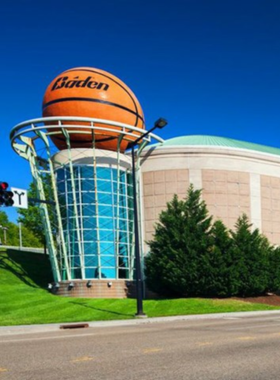 This image shows the Women’s Basketball Hall of Fame in Knoxville, with exhibits honoring women’s contributions to basketball. Visitors admire memorabilia and learn about the achievements of female athletes in the sport.