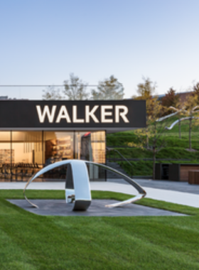 This image shows that the Walker Art Center is a world-renowned museum in Minneapolis, showcasing modern art exhibits and performances in a striking architectural space.

