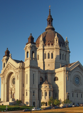 : This image shows that the Cathedral of Saint Paul is an iconic architectural landmark in St. Paul, with breathtaking interiors, mosaics, and panoramic views of the city.