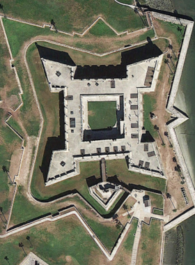 "This image shows Castillo de San Marcos, the oldest masonry fort in the U.S., built between 1672 and 1695 by the Spanish. It offers stunning views of St. Augustine and the surrounding waters and tells the story of its role in protecting the Spanish colony from pirates and the British."
