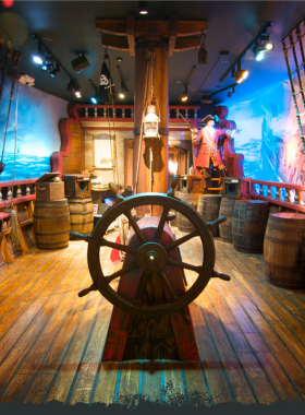  "This image shows the Pirate & Treasure Museum in St. Augustine, where visitors can discover artifacts from the Golden Age of Piracy, including treasure chests, pirate maps, and interactive exhibits. It's an exciting stop for pirate enthusiasts and history buffs."