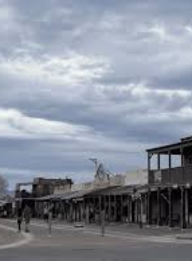 This image shows the preserved Old West town of Tombstone, where visitors can walk along the historic streets, experience Wild West reenactments, and explore museums, offering a glimpse into Arizona's frontier past.