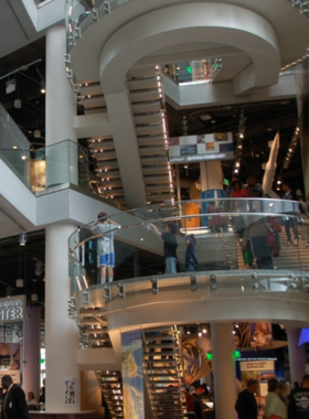 This image shows a detailed dinosaur skeleton exhibit at the Museum of Natural Sciences, highlighting the museum's immersive and educational experience.

