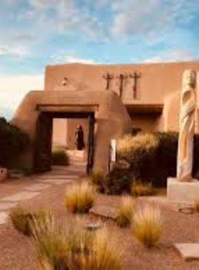 This image shows a collection of Georgia O'Keeffe’s artwork displayed at the museum, capturing the beauty of New Mexico’s landscapes and abstract forms.