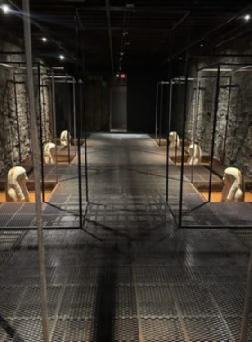 "This image shows an interactive installation at The Mattress Factory Museum, with colorful, immersive art pieces filling the space. The museum is known for experimental and room-sized artworks, providing a unique and sensory art experience."