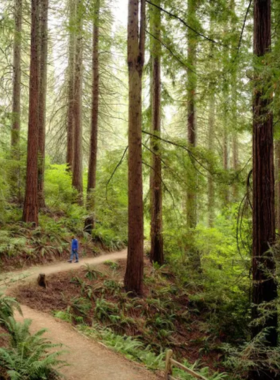 This image shows the diverse tree collection at Hoyt Arboretum in Portland. Visitors enjoy walking along the trails, learning about different tree species, and experiencing the peaceful beauty of this outdoor sanctuary.