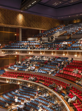 This image shows the elegant Broward Center for the Performing Arts, a cultural hub in Fort Lauderdale, where audiences enjoy theater, music, and performances in a sophisticated setting by the river.