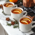 hot spiced cider bourbon served garnished mugs