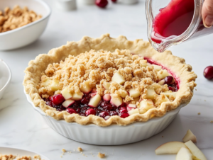 Assembled Apple Cranberry Pie Ready