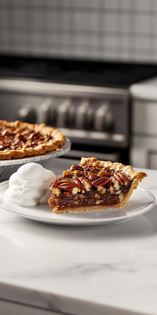 Bourbon Pecan Pie Recipeis ready to serve