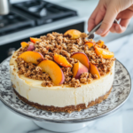 Cooling the Cheesecake in the Oven for Peach Cheesecake