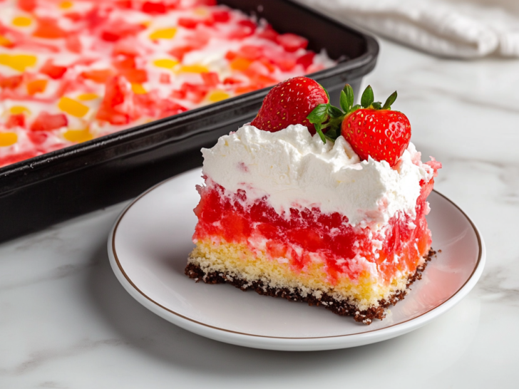 Poke It, Love It, Eat It: The Strawberry Jello Cake That’s a Party Favorite!