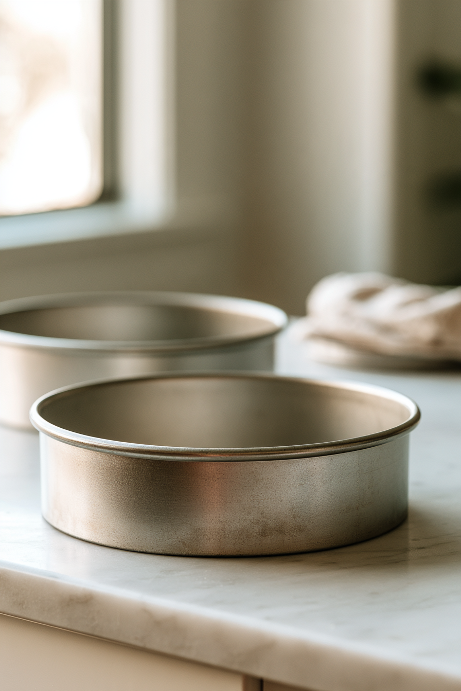 Line two 8-inch round baking pans with parchment paper and lightly spray with non-stick cooking spray