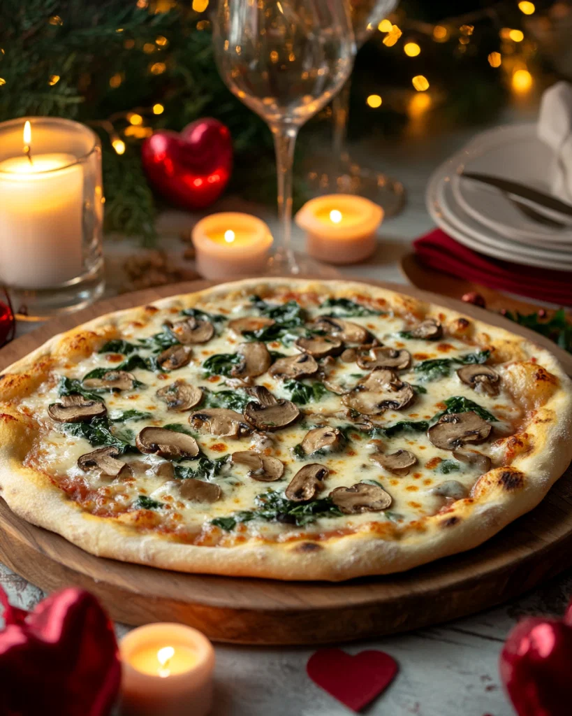 Mushroom Spinach Pizza
