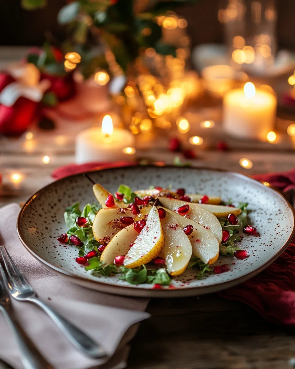 Pear Salad with Pomegranate Seeds