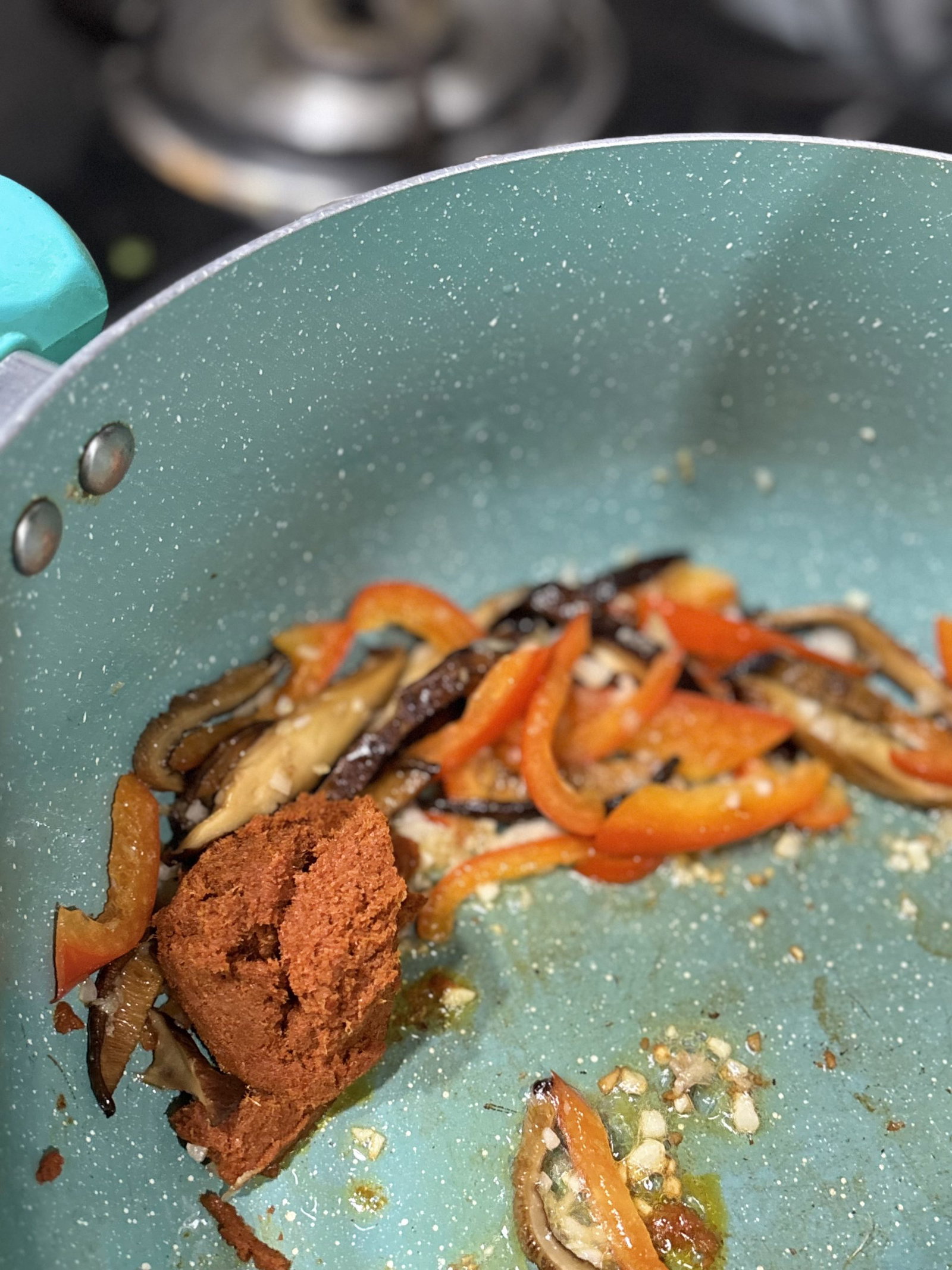 Stir in the curry paste and let it cook for a minute to deepen the flavor