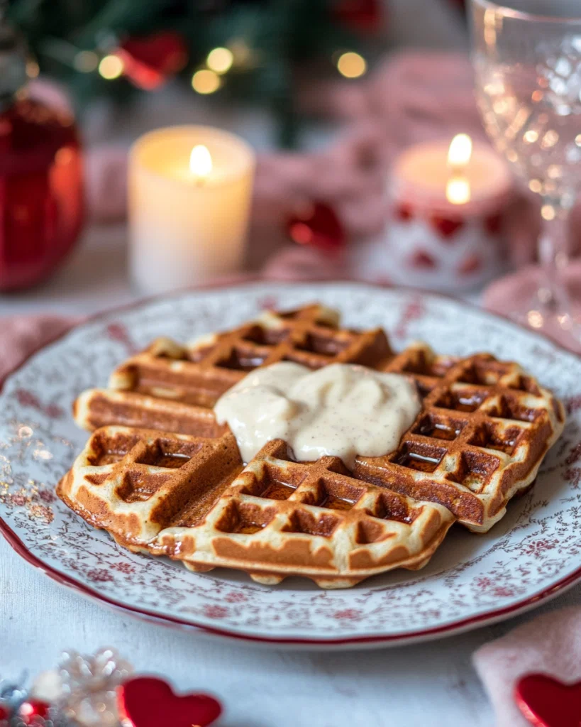 Gingerbread Waffles With Crème Anglaise