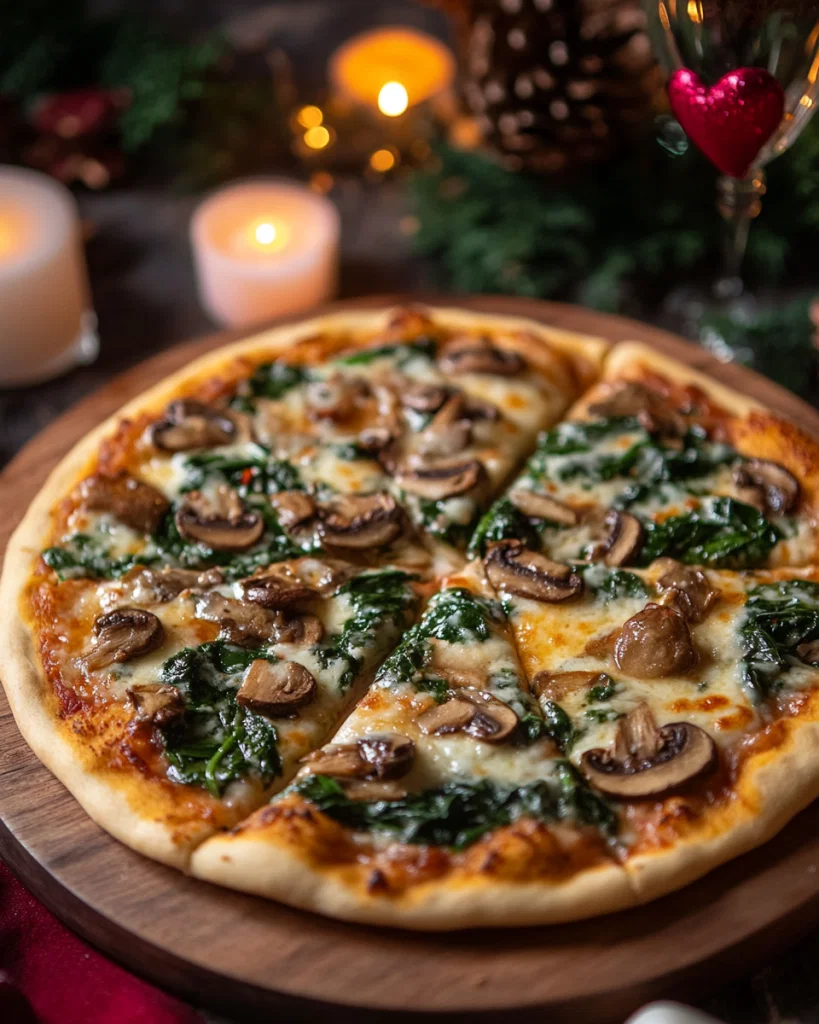 Mushroom Spinach Pizza