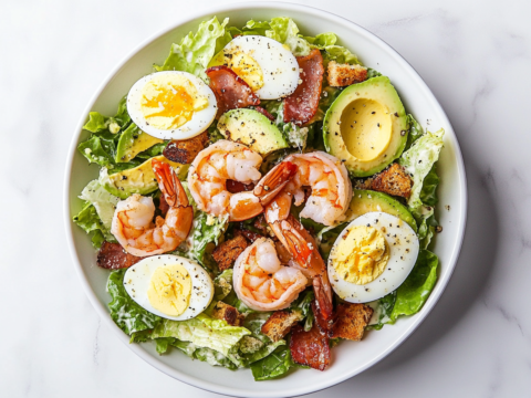 Easy Shrimp Caesar Salad Recipe is ready to serve