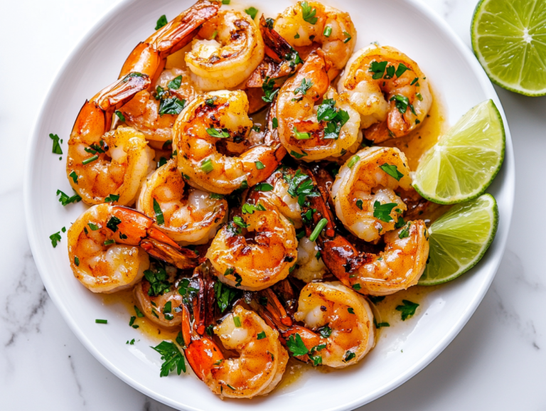Garlic Honey Lime Shrimp is ready