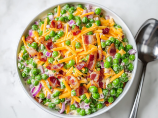 Low-Carb Pea Salad is ready