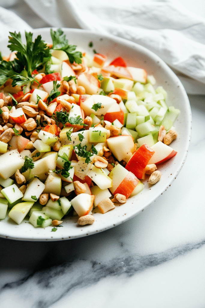 Celery, Apple, and Peanut Salad