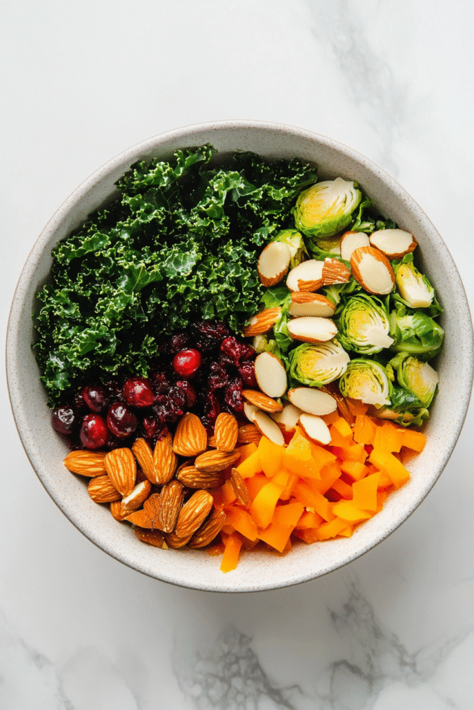 Christmas Kale and Brussels Sprouts Winter Salad (Spring Style!)